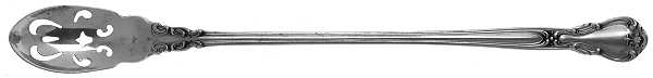 Chantilly (Sterling, 1895, Lion-Anchor-G, No Mono) Pierced Bowl Long Handle Olive Spoon