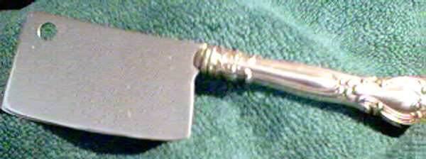 Chantilly (Sterling, 1895, Lion-Anchor-G, No Mono) Cheese Cleaver with Stainless Blade