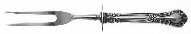 Chantilly (Sterling, 1895, Lion-Anchor-G, No Mono) Small Carving Fork W/Sterling Guard