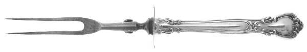 Chantilly (Sterling, 1895, Lion-Anchor-G, No Mono) Stainless-Prong Game Carving Fork