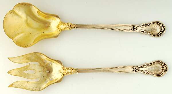Chantilly (Sterling, 1895, Lion-Anchor-G, No Mono) Solid Oversized Serving Salad Set