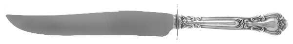 Chantilly (Sterling, 1895, Lion-Anchr-G, Monograms) Small Carving Knife Stainless Blade W/Sterling Gua