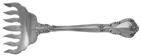 Chantilly (Sterling, 1895, Lion-Anchor-G, No Mono) Large Solid Tined Sardine Serving Fork