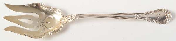 Chantilly (Sterling, 1895, Lion-Anchor-G, No Mono) Oversize Solid Salad Serving Fork