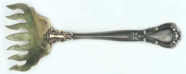 Chantilly (Sterling, 1895, Lion-Anchor-G, No Mono) Large Solid Tined Sardine Serving Fork