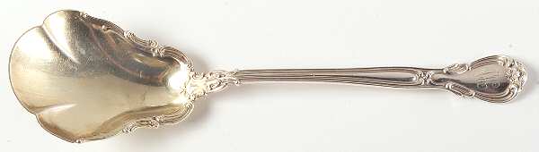 Chantilly (Sterling, 1895, Lion-Anchor-G, No Mono) Oversize Solid Salad Serving Spoon