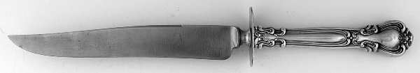 Chantilly (Sterling, 1895, Lion-Anchor-G, No Mono) Small Carving Knife W/Sterling Guard