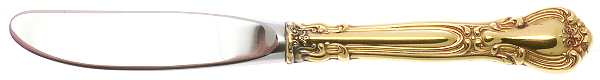 Chantilly-Gold Vermeil (Sterling, 1895) Modern Hollow Butter Spreader (Stainless)