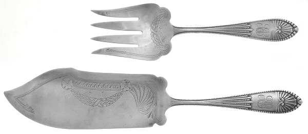 Chippendale (Sterling, 1890) 2 Piece Large Solid Fish Serving Set