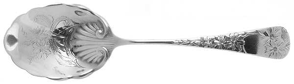 Chrysanthemum (Sterling, 1885) Large Bright Cut Jelly Spoon