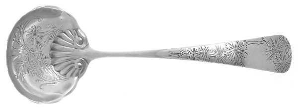 Chrysanthemum (Sterling, 1885) Gravy Ladle, Brightcut Solid Piece