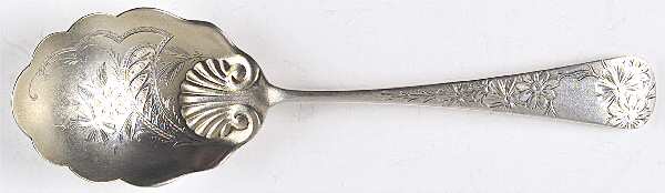 Chrysanthemum (Sterling, 1885) Salad Serving Spoon, Bright Cut Solid Piece