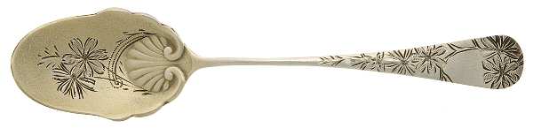 Chrysanthemum (Sterling, 1885) Ice Cream Serving Spoon Solid Bright Cut