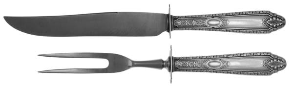 Cinderella (Sterling, 1925) 2 Piece Small Carving Set W/ Sterling Guard