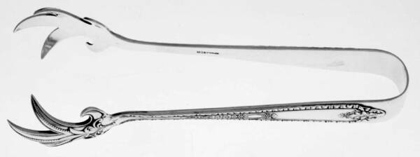 Cinderella (Sterling, 1925) Large Ice Serving Tongs with Claw Tips