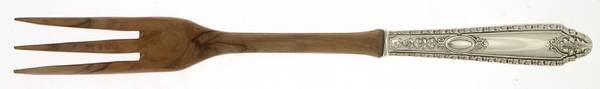 Cinderella (Sterling, 1925) Salad Serving Fork with Wooden Prongs