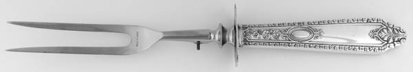 Cinderella (Sterling, 1925) Lg Carving/Roast Fork-Stn Prong w/Sterling Guard