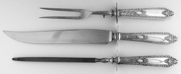 Cinderella (Sterling, 1925) (3 Pc)Carving Set-Lg Stnbl/Roast w/Sterling Guard
