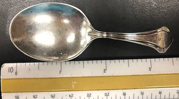 Clermont (Sterling, 1915, No Monograms) Curved Handle Baby Spoon