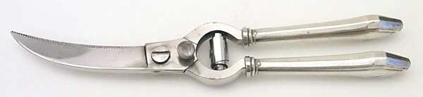 Clermont (Sterling, 1915, No Monograms) Poultry Shears with Stainless Blades