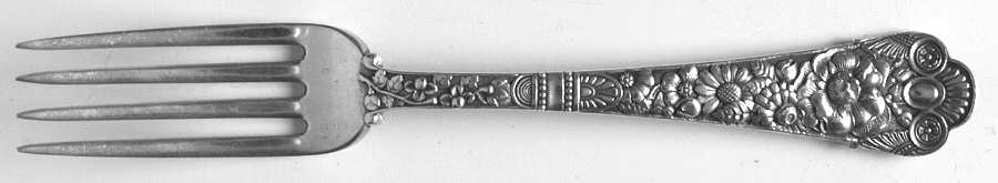 Cluny (Sterling, 1880-1883) Luncheon/Dessert Fork, Solid Piece