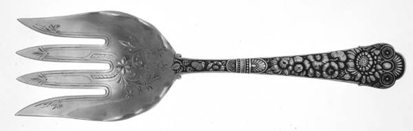 Cluny (Sterling, 1880-1883) Large Solid Bright Fish Serving Fork