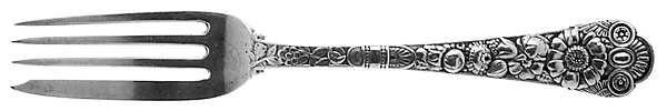Cluny (Sterling, 1880-1883) Small Solid Cold Meat Serving Fork