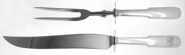 Colonial Eagle (Sterling, 1959) (2 Pc)Carving Set-Lg Stnbl/Roast w/Sterling Guard