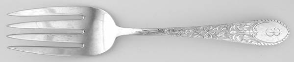 Colonial Engraved (Sterling) Medium Solid Cold Meat Serving Fork