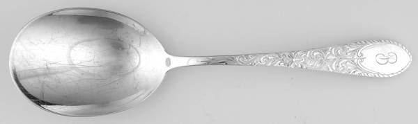 Colonial Engraved (Sterling) Solid Salad Serving Spoon