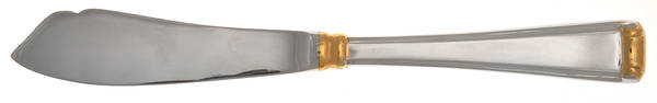Column Gold (Stainless, Gold Accent) Flat Handle Master Butter Knife