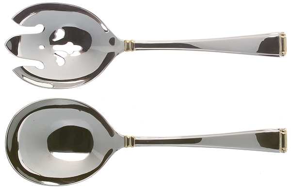 Column Gold (Stainless, Gold Accent) (2 Pc) Solid Salad Set