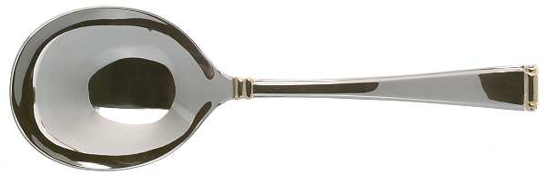 Column Gold (Stainless, Gold Accent) Solid Salad Serving Spoon