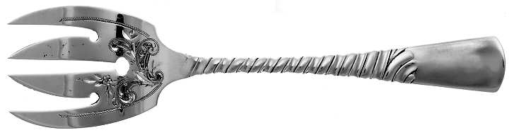 Colonial (Sterling, 1885) Sardine Serving Fork Tined Large Bright Cut