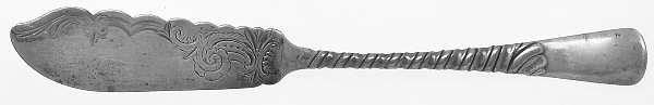 Colonial (Sterling, 1885) Flat Handle Bright Cut Master Butter