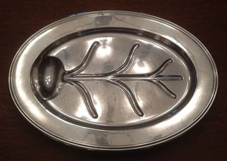 Colonial (Silverplate, Hollowware) 20" 4 Toed Meat Platter with Well