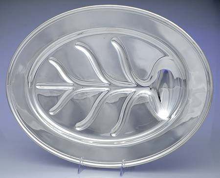 Colonial (Silverplate, Hollowware) 18" 4 Toed Meat Platter with Well