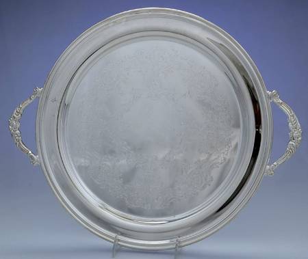 Colonial (Silverplate, Hollowware) 14" Round Handled Tray