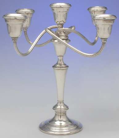 Colonial (Silverplate, Hollowware) 12" 5 Light Candelabra