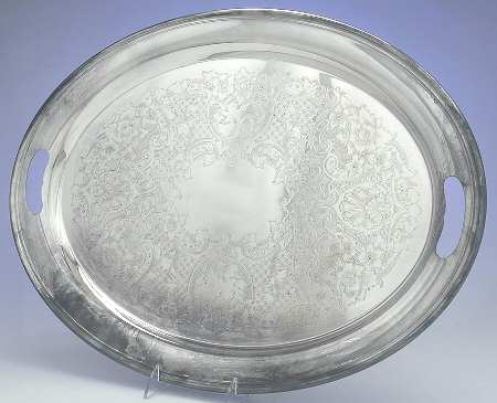 Colonial (Silverplate, Hollowware) Large Silverplate Waiter Tray
