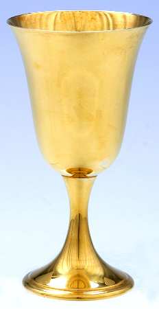 Colonial (Silverplate, Hollowware) Gold Electroplate Water Goblet