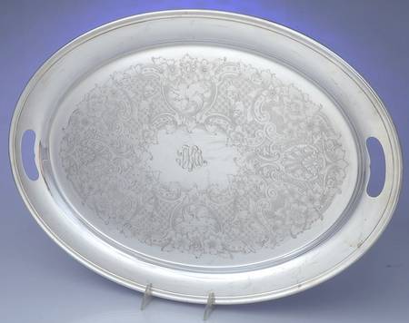 Colonial (Silverplate, Hollowware) Large Silverplate Waiter Tray