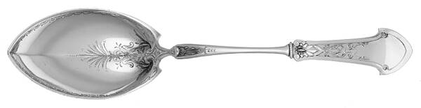Corinthian (Sterling, 1872) Solid Bright Cut Vegetable Serving Spoon