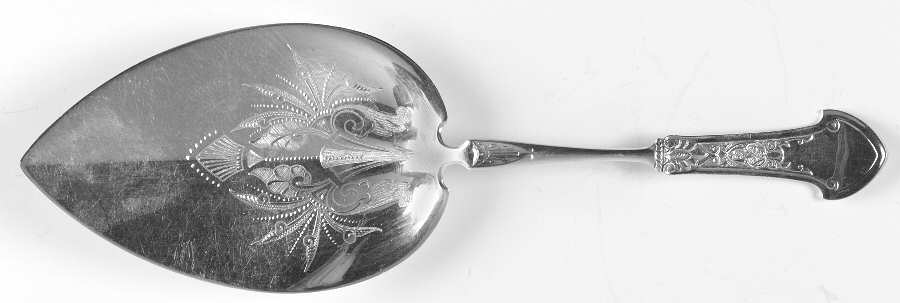 Corinthian (Sterling, 1872) Large Solid Bright Cut Pie Knife