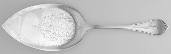 Cottage (Sterling, 1861, No Monograms) Large Solid Bright Cut Pie Knife