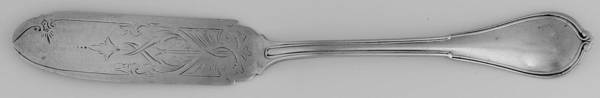 Cottage (Sterling, 1861, No Monograms) Flat Handle Bright Cut Master Butter