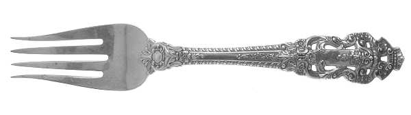Crown Baroque (Sterling, 1975) Medium Solid Cold Meat Serving Fork