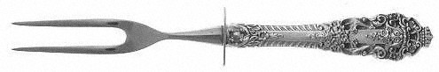 Crown Baroque (Sterling, 1975) Large Stainless-Prong Roast Carving Fork