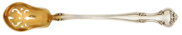 Cromwell (Sterling, 1900, No Monos) Pierced Bowl Short Handle Olive Spoon