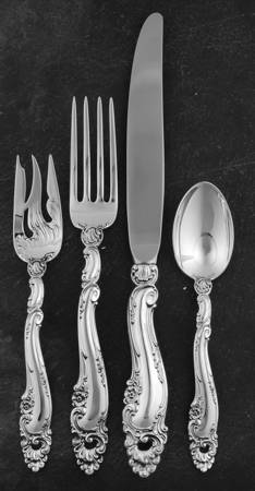 Decor (Sterling, 1953, No Monograms) 4 Piece Dinner Size Setting